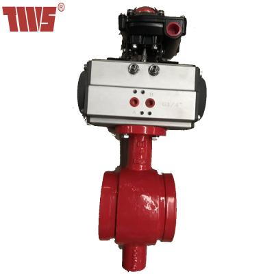 China Industry TWS Best Selling 20 Bar AWWA Ductile Iron Grooved Butterfly Valve With Limit Switch Box for sale