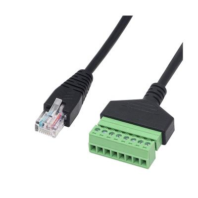 China Standard Copper Custom RJ45 Male To 8 Pin Screw Type Terminal Connector Cable For Ethernet Cat5/6/7 Supplement For AV CCTV (Male To Terminal) for sale