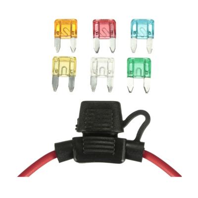 China Factory Made 12V/24V/32V Waterproof Automotive Fuse Holder 30cm 14 Gauge Heavy Duty Mini Blade Type Inline Fuse Holder for Automotive Use (Mini Size) 20A for sale