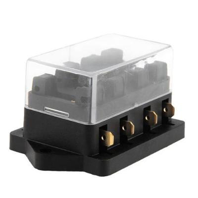 China ATO Medium Blade Fuse 4 Way Fuse Block Fuse Holder Boxcar Vehicle Circuit 12V24V/32V Blade for sale