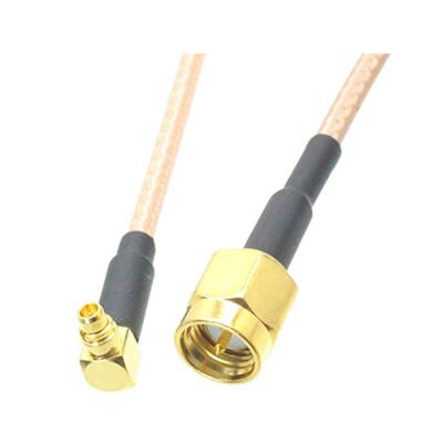 China Multimedia SMA MMCX Male To RF Male Right Angle Jumper Coaxial Cable RG178 For Wifi Router-in Connectors for sale