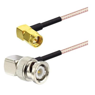 China SCCS 1feet 30cm Right Angle BNC Male to SMA Male Right Angle Coaxial Link Cable RG316 for Ham Radio, Audio to Antennas, Wireless LAN for sale