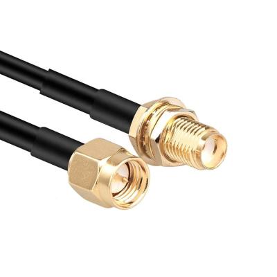 China PVC 3M (10FT) SMA Male to Female Wifi Antenna Connector Extension Cable RG174 (RG174-3M-NQ) Black for sale