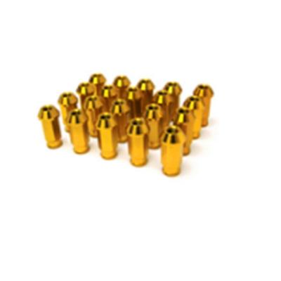 China 7075 Aluminum Yellow Color 50mm Car Wheel Lug Nuts For Racing Car 50MM for sale