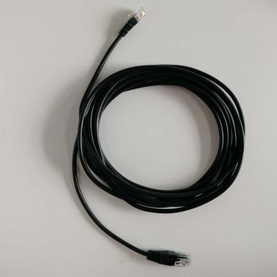 China Computer Black 4m 8 Core Ethernet Cable With RJ45 And RJ12 In End for sale