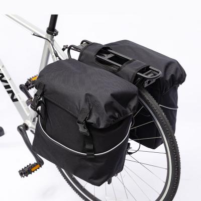 China SINO Large Capacity Water Repellent Bike Bag Waterproof Bicycle Pannier Rear Rack Bag With Reflective Marks For Recycling for sale