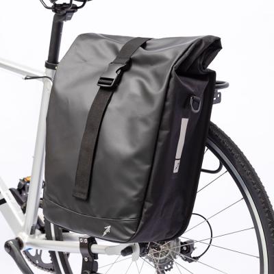 China Customized Waterproof SINO Water Repellent Bike Bag Single Pannier Bicycle Pannier With Adjustable Hooks Reflective Mark for sale