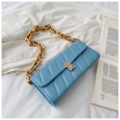 China 2021 fashion wholesale leather clutch purses and handbags chain girls women small handbag for sale