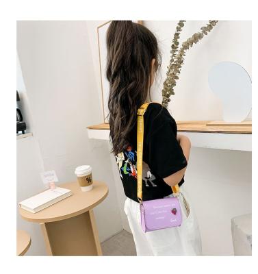 China Polyester Candy Pu Button Leather Shoulder Bags For Girls Mini Kids Cross Body Handbags For Children for sale