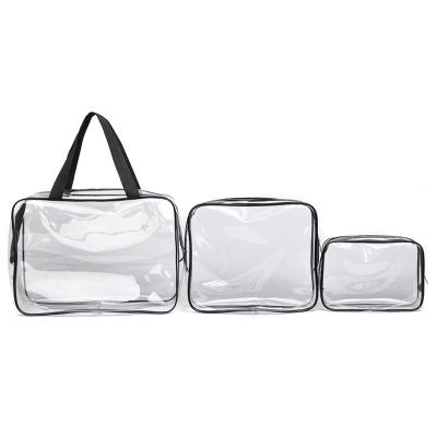 China Fashion Women Clear Makeup Organizer Pouches Tote Travel Toiletry Bags Transparent PVC Cosmetic Bag for sale