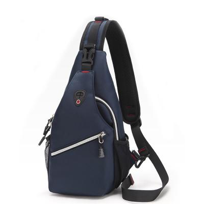 China Wholesale Polyester Zipper Dark Blue Cross - Body Bag Polyester Sling Bag Men Waterproof Cross Body Bag Small for sale