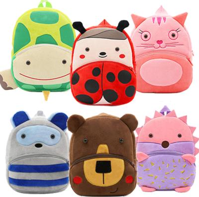 China skin-friendly 3d colorful custom animal kindergarten plush school kid kids cute medium backpack for sale