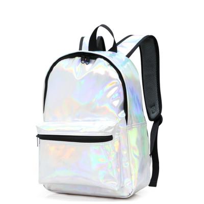 China Wholesale Fashion Laser PU Waterproof Women Backpack Shinny Glitter PU Leather Backpack for sale