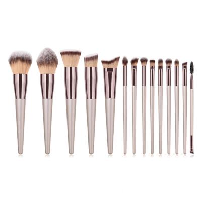 China Angular Blush 2019 New Makeup Brush Best Selling Fashion Creative Makeup Brushes Cosmetic 14pcs Kabuki Golden Makeup Chew Brush for sale