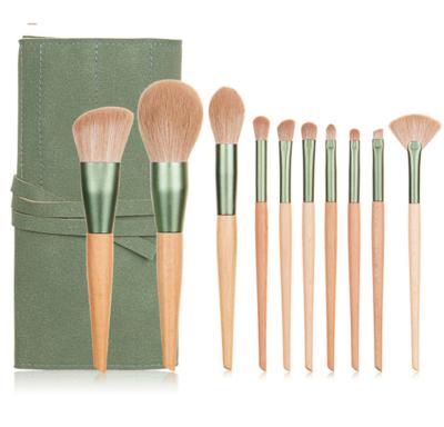 China Angular Blush Makeup Brushes Professional Custom Hair 10pcs Eco-Friendly Set Brush for sale