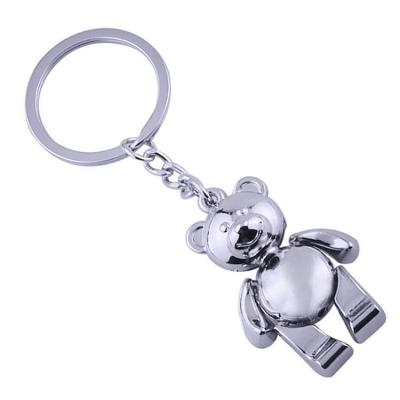 China Metal Fashion Memorabilia Key Rings Cute Metal Teddy Bear Movable Key Chain For Purse Charm Car Bag Pendant for sale