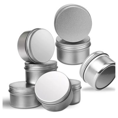 China Mini Cosmetic Lip Balm Tin Containers Aluminum Jar For Candle Making for sale