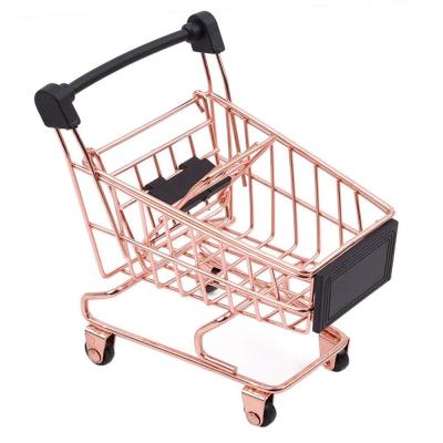 China Folding Gift Rose Gold Mini Shopping Carts for sale