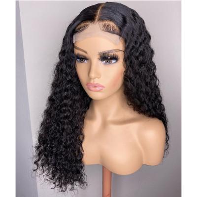 China Water Wave Transparent Swiss Deep Wave Virgin Lace Front Human Hair 13x4 Brazilian Lace Front Wigs Fast Delivery for sale