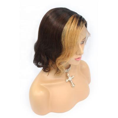 China Peruvian Hair Wave 13x4 Front Lace Human Hair Wigs with Bady Hair for sale