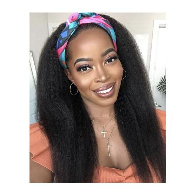 China Good Quality Straight Curly Headband Wigs For Black Women Glueless Cheap Curly Hair Straight Wigs For Sale for sale