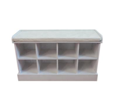 China Design Adjustable Antique White Color Wooden Shoe Bench (Other) Storage Cabinet Stand With Seat for sale