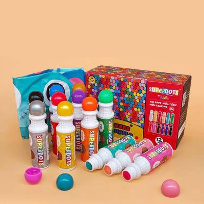 China For Kids Coloring and Drawing Kids Art Panting Set Amazon Hot Selling Washable Dabber Markers Dot Paint Markers Art Bingo Kit 60ml 8 Colors for sale