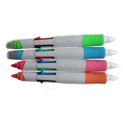 China Ballpoint pen and highlighter bar 4 colors ballpoint pen and a highlighter bar CH-6231-plastic 5 in1 ballpoint pen for sale