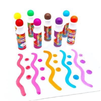 China Super Dots Dot Markers Office and School Kit 8 Colors Non-Toxic Water-Based Art Markers Toys Drawing Kids Paint Doodling Kit Washable Pen for sale