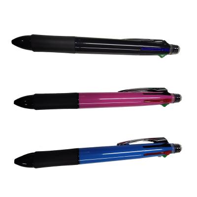 China office & School Pen Eco Friendly Plastic Material Multi Function 4 Different Colors Inks Ball Pen Eraser For School Use for sale