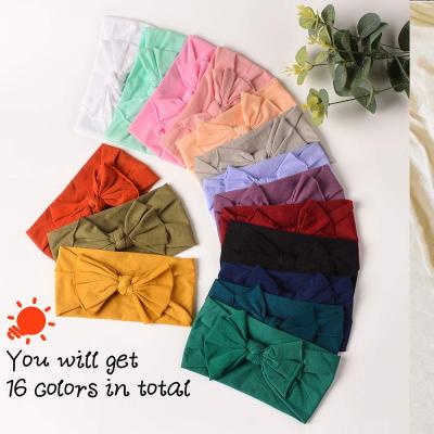 China 2021 New Arrived Oversized Fashion Kids Baby Turban Bow Headband Baby Hair Accessories New High Quality Cotton Knot Accessories for sale