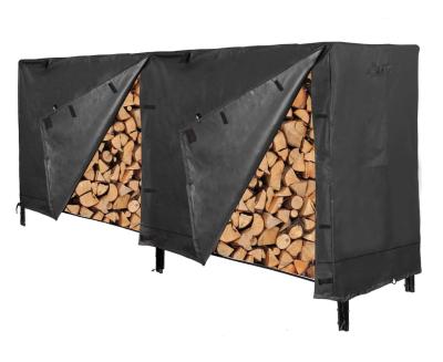 China Low MOQ 420D Waterproof Custom Oxford Cloth Coated Durable Outdoor Garden Log Firewood Rack Cover PU Wood Storage Rack Cover for sale