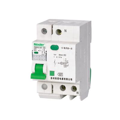 China FG65LE-63 ELCB Miniature Circuit Breaker Earth Leakage 6kA / 10kA for sale