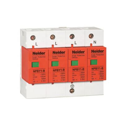 China 40~63 AC 400V NPBY1-B Whole House Lightning Protection Surge Protector for sale