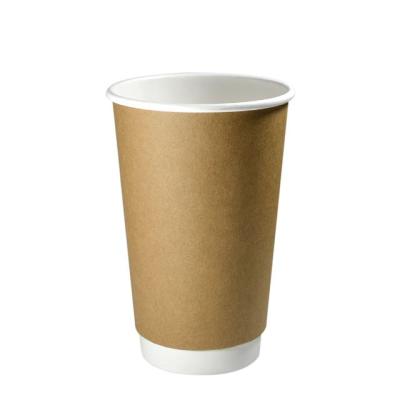 China Disposable Double Wall Kraft Paper Cup Biodegradable Customized Thick Coffee Cup for sale