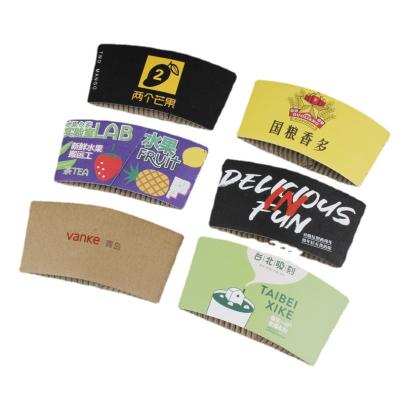 China Disposable Wholesale Custom Printed Disposable Paper Coffee Cup Sleeve for sale