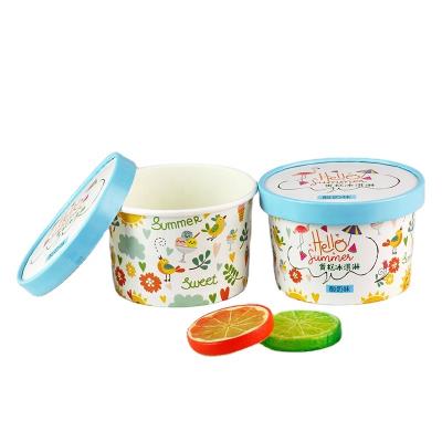 China Disposable Paper Cup Ice Cream Ice Cream Cups With Lids Low Moq Food Packaging for sale