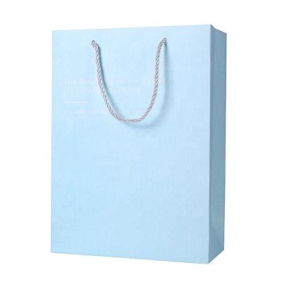 China Recyclable White Paper Gift Bag Single Card Recyclable White Paper Bag Large Cool Paper Bag Clothing Shopping Bag Handbag Small MOQ for sale