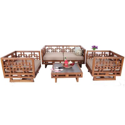 China Hot Selling Outdoor Furniture Eco-friendly Wicker Wooden Sofa Set Garden Sets Sofa Furniture for sale