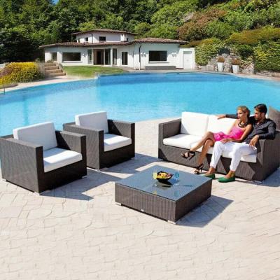 China Eco-friendly outdoor rattan sofa modular patio conversation set rattan luxury garden furniture wicker sectional sofa for sale