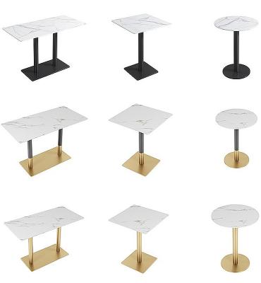 China (Size)Adjustable Modern Luxury Gold Stainless Steel Dining Table With Marble Top For Dining Room Furniture Dining Table Set for sale