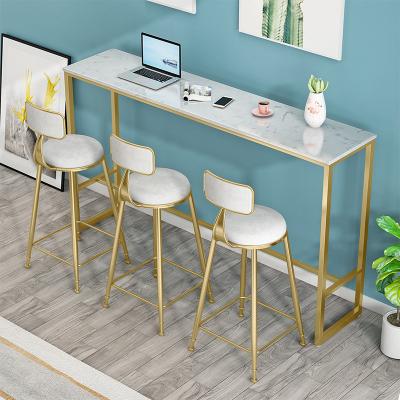 China Italian Unique Kitchen Dining Tables Rectangular Style Square Shaped 6 Seater Leg Slate Artificial Marble Steel Head Dining Table for sale