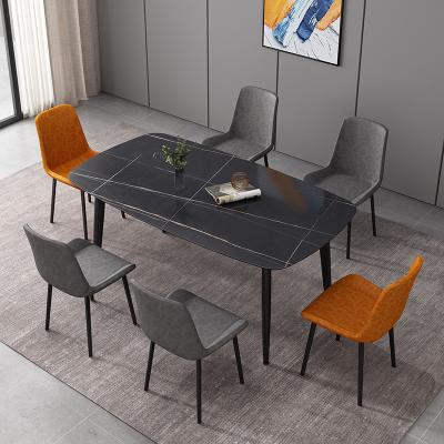 China Modern Tempered Glass Top Dining Table 4 Seat Adjustable Dining Table (Size) and Chair Combination Apartment Small Dining Table and Chair Set for sale