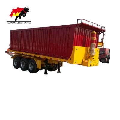 China Hydraulic Truck Trailer 4 Axle End Tipping Side Tipper Dump Trailer for sale