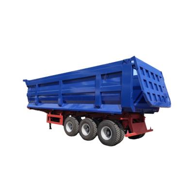 China Truck Trailer Rear Tipper Widely Used Tri-Axles End Dump Tilt Semi Truck Trailer For Construction Material for sale