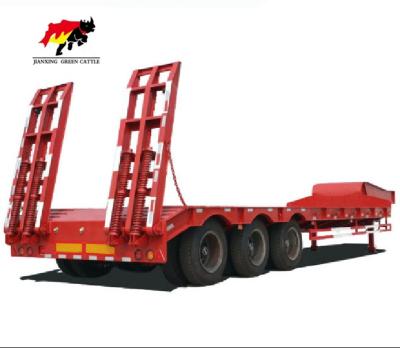 China Semi Truck Trailer Gooseneck Equipment Low-Bed Semi-Trailer Heavy Duty Low Flat Truck Trailer With Low Loader for sale