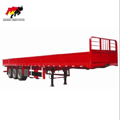 China Heavy Duty Truck Trailer China Tri Axles Commercial For Sale Low Price Sidewall Cargo Semi Truck Trailer for sale