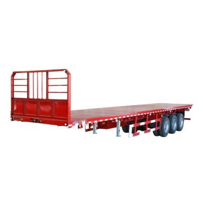 China Lock 3axles Strong Cargo Truck Trailer Lift 60t 12Twist Flatbed Trailer For Sale From Chile Market for sale