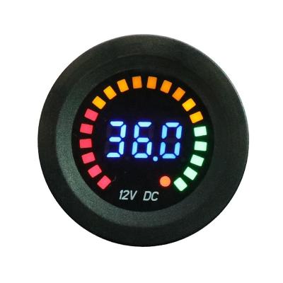 China Flame Retardant PC DC 12V 24V Voltmeter Colorful Waterproof Digital LED Voltage Display for Car Motorcycle Marine Boat Auto Camper for sale