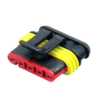 China 5 Pin Automotive Way 1.5 Mm Black Connector Housing Waterproof Male Female Electrical Connector Plug DJ7051-1.5-21 (282107-1&282089-1) for sale